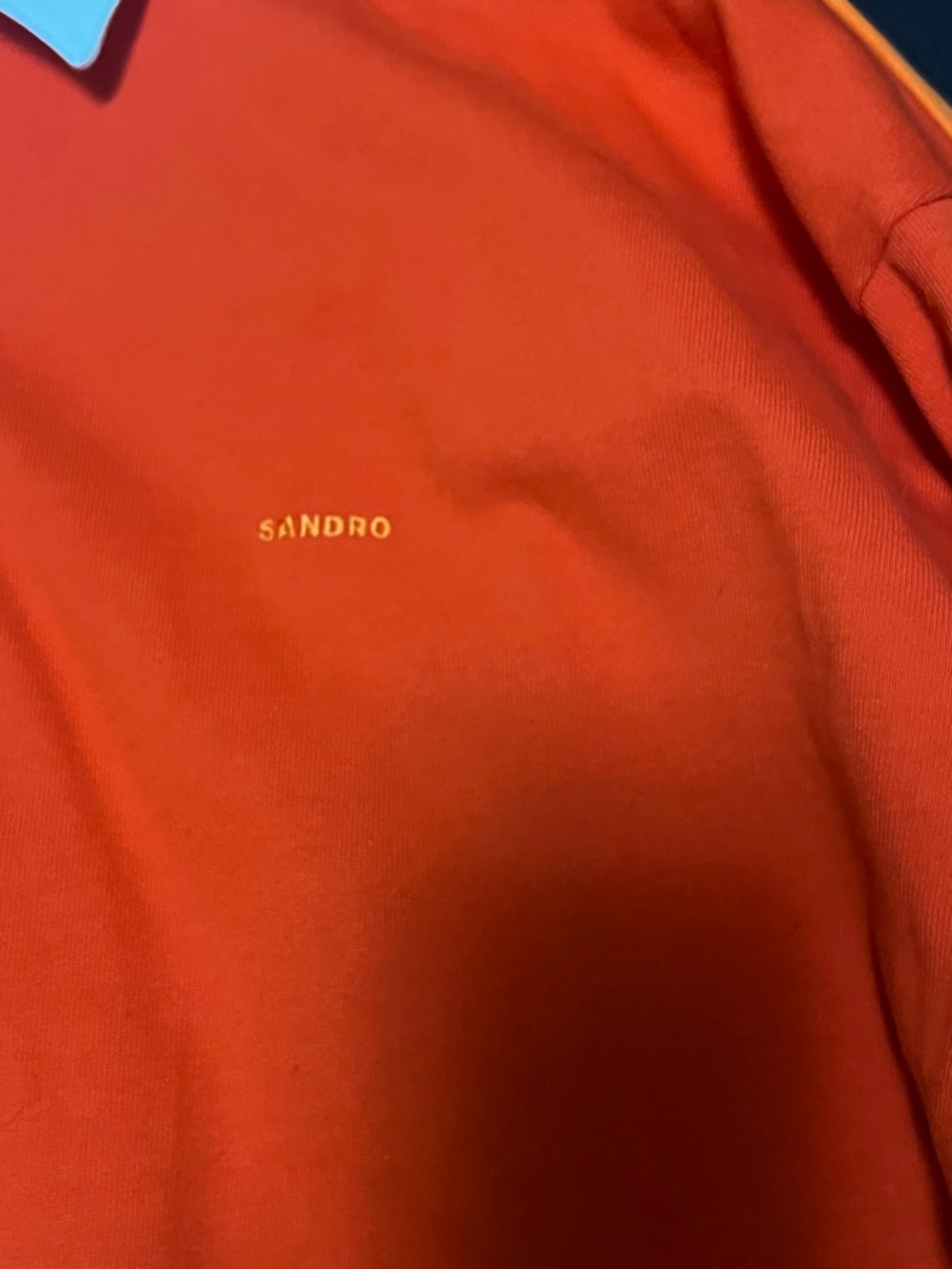 Sandro Rouge/Orange Rugby Square Sweatshirt size XXL (2XL) - Picture 7 of 10